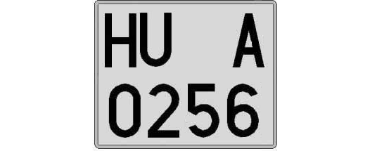HU0256A matricula cuadrada