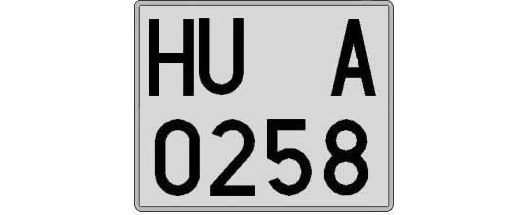 HU0258A matricula cuadrada