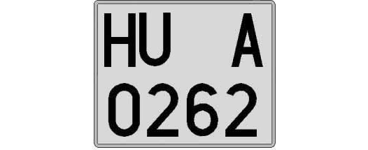HU0262A matricula cuadrada