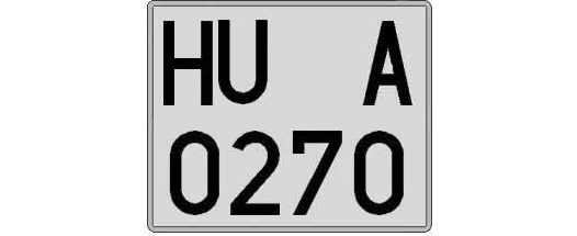 HU0270A matricula cuadrada
