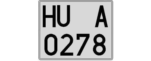 HU0278A matricula cuadrada