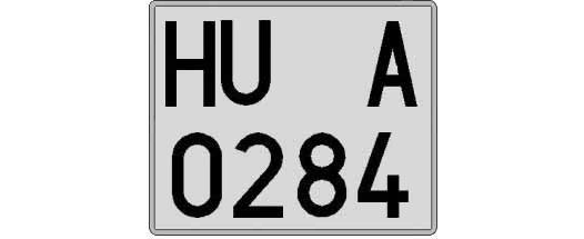 HU0284A matricula cuadrada