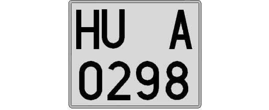 HU0298A matricula cuadrada