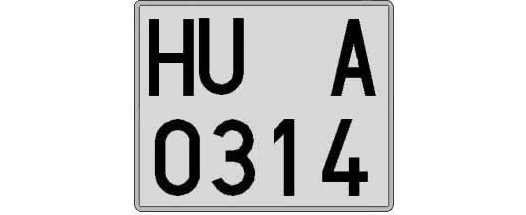 HU0314A matricula cuadrada