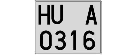 HU0316A matricula cuadrada
