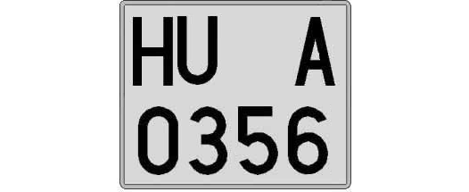 HU0356A matricula cuadrada