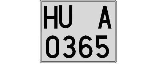 HU0365A matricula cuadrada