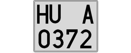 HU0372A matricula cuadrada