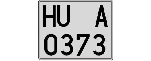 HU0373A matricula cuadrada