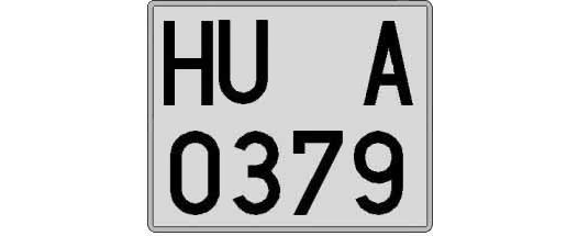 HU0379A matricula cuadrada