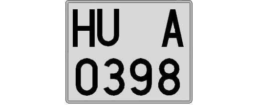 HU0398A matricula cuadrada