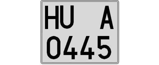 HU0445A matricula cuadrada