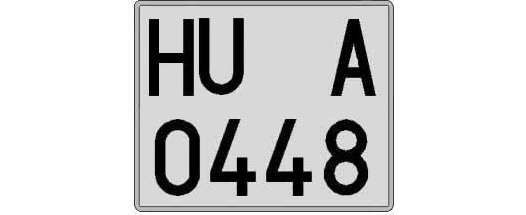HU0448A matricula cuadrada