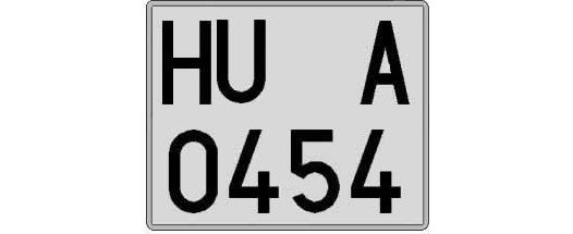HU0454A matricula cuadrada