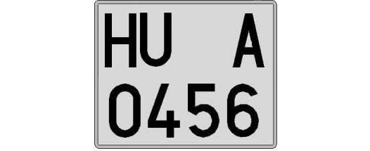 HU0456A matricula cuadrada