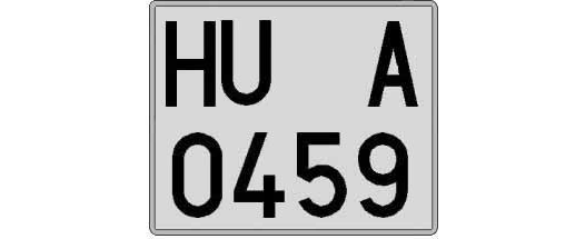 HU0459A matricula cuadrada