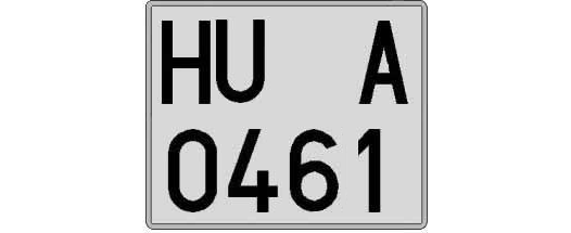 HU0461A matricula cuadrada