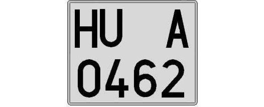 HU0462A matricula cuadrada