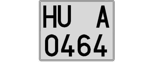 HU0464A matricula cuadrada