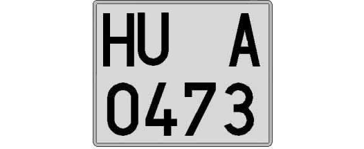 HU0473A matricula cuadrada