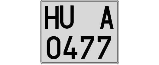 HU0477A matricula cuadrada
