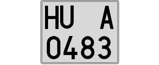 HU0483A matricula cuadrada