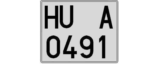 HU0491A matricula cuadrada