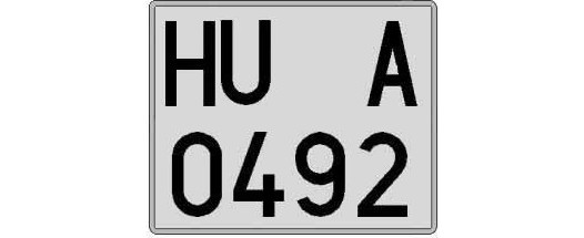 HU0492A matricula cuadrada