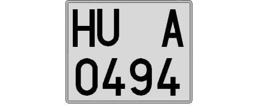 HU0494A matricula cuadrada