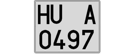 HU0497A matricula cuadrada
