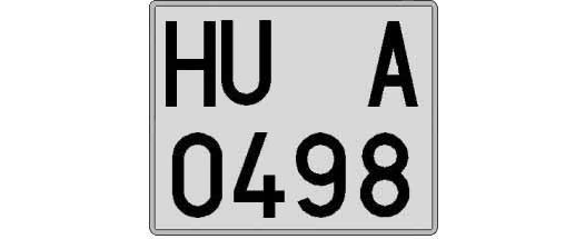 HU0498A matricula cuadrada