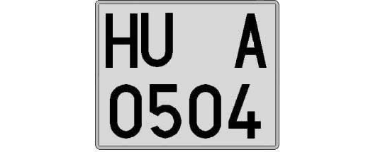 HU0504A matricula cuadrada