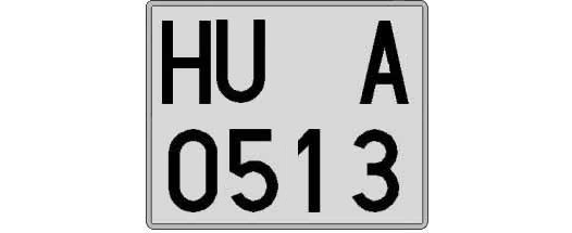 HU0513A matricula cuadrada