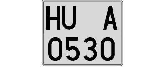 HU0530A matricula cuadrada