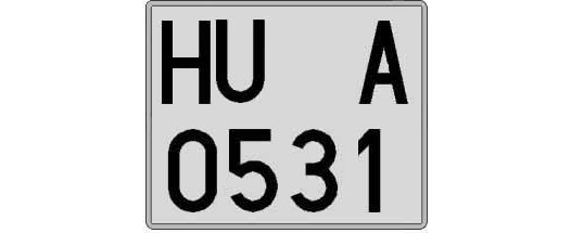 HU0531A matricula cuadrada