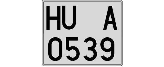 HU0539A matricula cuadrada