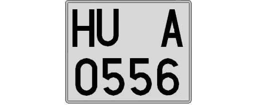HU0556A matricula cuadrada