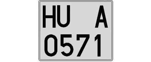 HU0571A matricula cuadrada