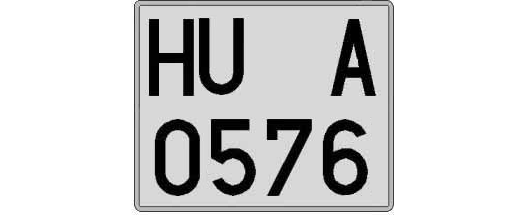 HU0576A matricula cuadrada