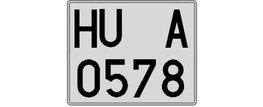 HU0578A matricula cuadrada