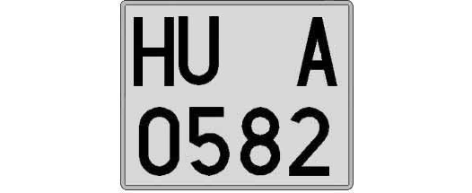 HU0582A matricula cuadrada