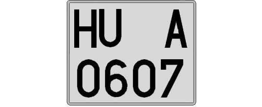 HU0607A matricula cuadrada