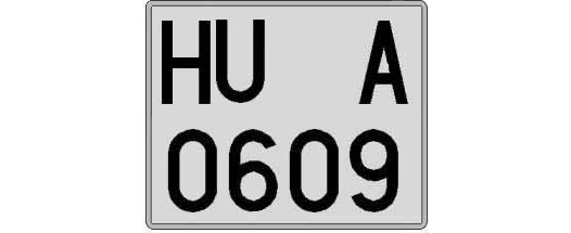HU0609A matricula cuadrada