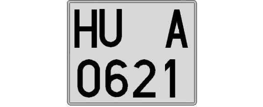HU0621A matricula cuadrada