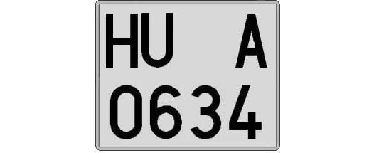 HU0634A matricula cuadrada