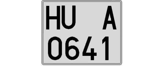 HU0641A matricula cuadrada