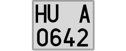 HU0642A matricula cuadrada