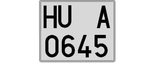 HU0645A matricula cuadrada