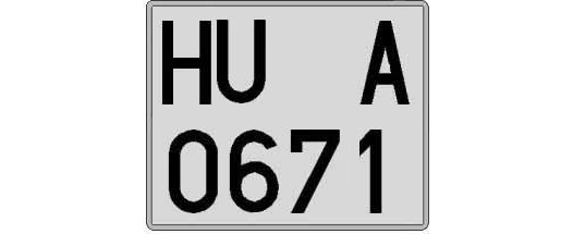 HU0671A matricula cuadrada