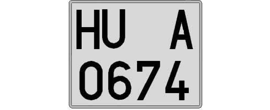 HU0674A matricula cuadrada